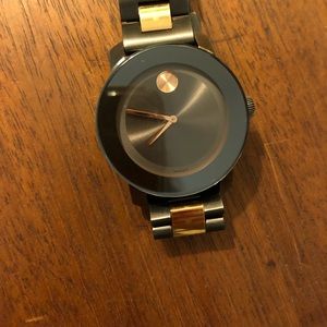 Movado Bold Face Black and Rose Good Bracelet